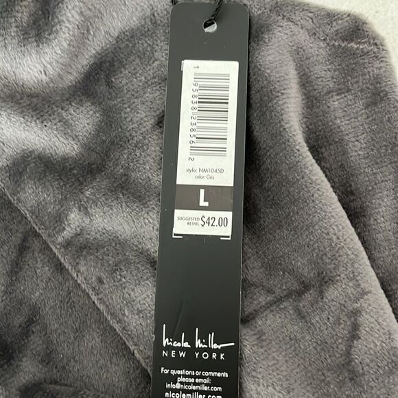 Nicole Miller Loungewear Super Soft Grey Velour Joggers Drawstring Waist - Picture 6 of 6